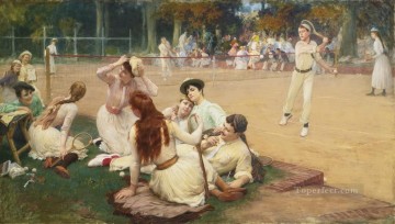 フレデリック・アーサー・ブリッジマン Painting - ローンテニスクラブ フレデリック・アーサー・ブリッジマン